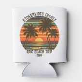 Retro Epic Familie Strandreis Gepersonaliseerde va Blikjeskoeler (Achterkant)