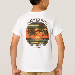 Retro Epic Familie Strandreis Gepersonaliseerde va T-shirt