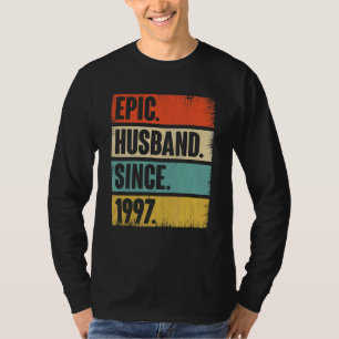 Retro Epic Husband sinds 1997 25th Wedding Anivers T-shirt