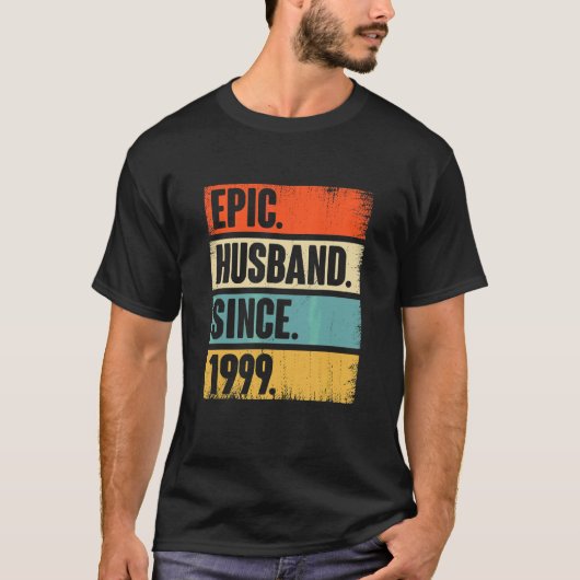 Retro epic Husband sinds 1999 23rd Wedding Anivers T-shirt (Voorkant)