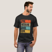 Retro epic Husband sinds 1999 23rd Wedding Anivers T-shirt (Voorkant volledig)