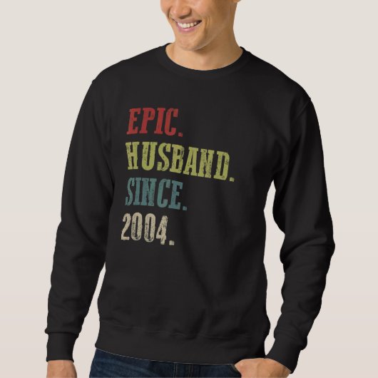 Retro Epic Husband sinds 2004 18th Wedding Aniver Trui (Voorkant)