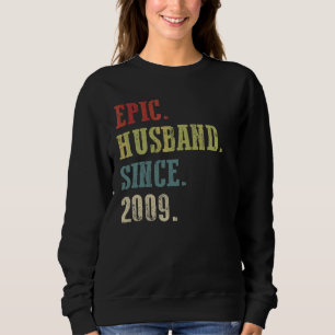 Retro Epic Husband sinds 2009 13th Wedding Aniver Trui