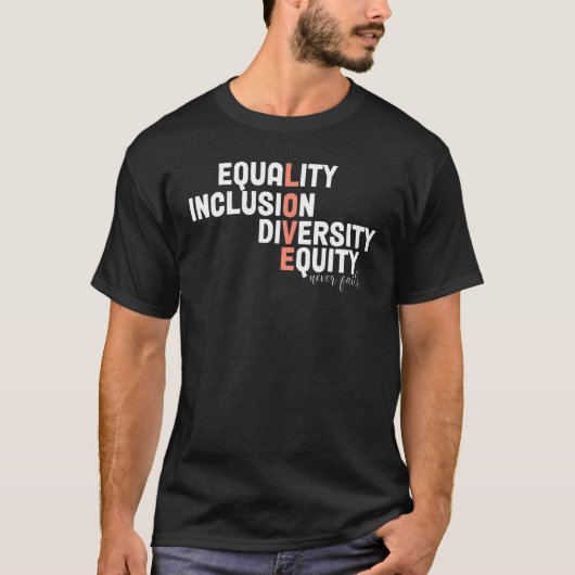 Retro Equality Inclusion Diversity Equity Nev T-shirt (Voorkant)
