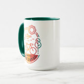 Retro Erie Canal Bike Trail Mok (Voorkant links)