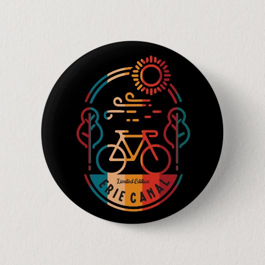 Retro Erie Canal Bike Trail. Ronde Button 5,7 Cm (Voorkant)