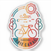 Retro Erie Canal Bike Trail. Sticker (Voorkant)