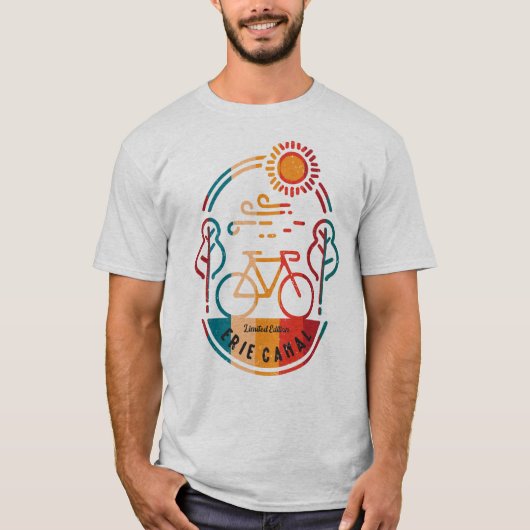 Retro Erie Canal Bike Trail. T-shirt (Voorkant)