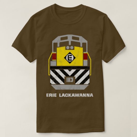 Retro Erie Lackawant Railroad Engine T-shirt (Design voorkant)