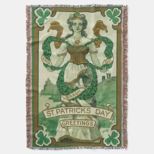 Retro - Erin Go Braugh. Prettig St. Patrick's Day Deken (Voorkant Verticaal)