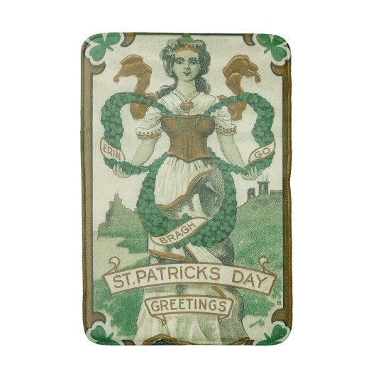Retro - Erin Go Braugh. St. Patrick's Dag Groeten Badmat (Voorkant Verticaal)