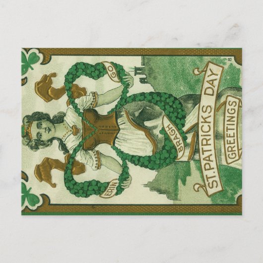Retro - Erin Go Braugh. St. Patrick's Dag Groeten Briefkaart (Voorkant)