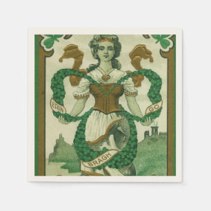 Retro - Erin Go Braugh. St. Patrick's Dag Groeten Servet