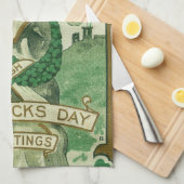 Retro - Erin Go Braugh. St. Patrick's Dag Groeten Theedoek (Quarter Fold)