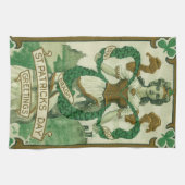 Retro - Erin Go Braugh. St. Patrick's Dag Groeten Theedoek (Horizontaal)