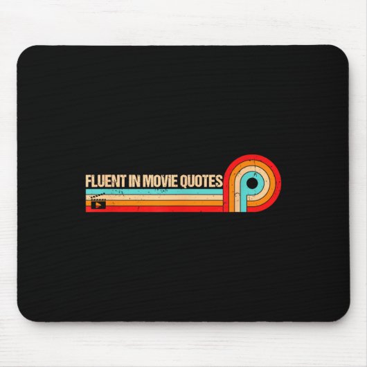 Retro Es Funny Saying Fluent In Movie Quotes Muismat (Voorkant)