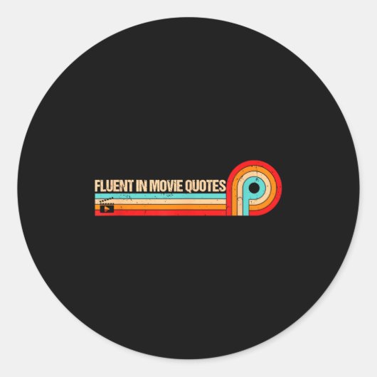 Retro Es Funny Saying Fluent In Movie Quotes  Ronde Sticker (Voorkant)