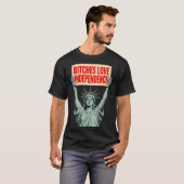 Retro Es Love Onafhankelijkheid Grappig 4 juli 1 T-shirt (Voorkant volledig)