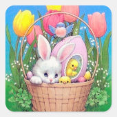Retro  Esater bunny Holiday sticker (Voorkant)