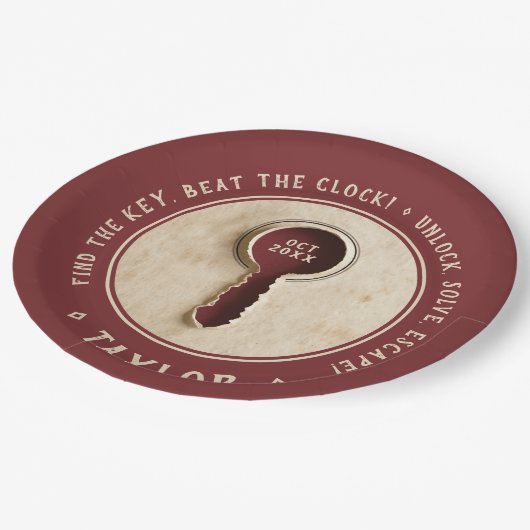 Retro  Escape Room Detective Adventure Key Papieren Bordje (Gekanteld)