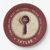 Retro  Escape Room Detective Adventure Key Papieren Bordje (Voorkant)