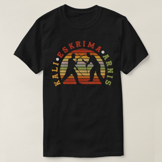 Retro Eskrima Kali Arnis Sparring Escrima Sticks S T-shirt (Design voorkant)