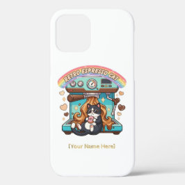 Retro Espresso Kat Coffee Barista Persoonlijk Case-Mate iPhone Case