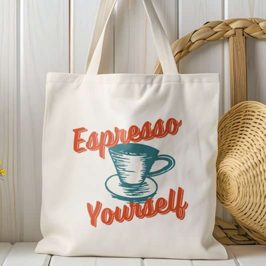 Retro espresso zelf, koffie, latte, Italiaans Tote Bag