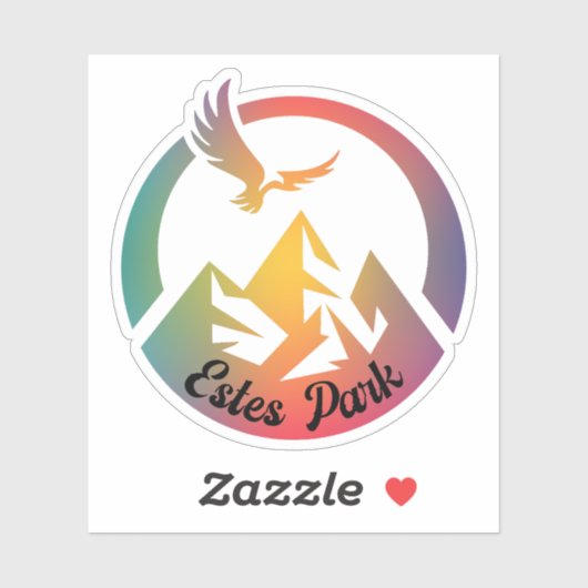 Retro Estes Park Hike Sunset Sticker (Vel)