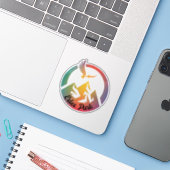 Retro Estes Park Hike Sunset Sticker (Laptop met iPhone)