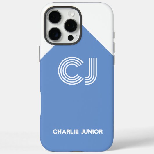 Retro Esthetiek Aqua Blauwe & Witte Aangepaste Naa Case-Mate iPhone Case (Achterkant)