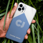 Retro Esthetiek Aqua Blauwe & Witte Aangepaste Naa Case-Mate iPhone Case