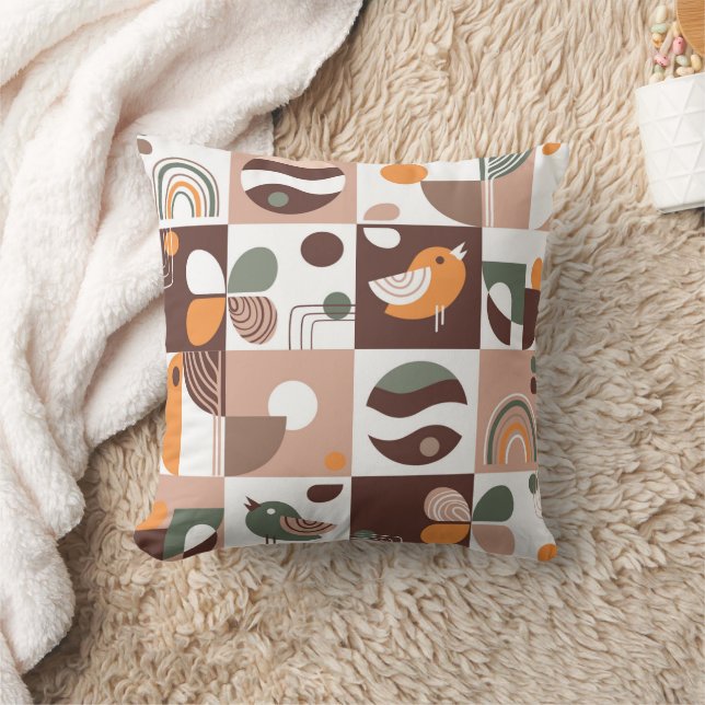Retro esthetiek geometrisch patroon abstract kussen (Deken)