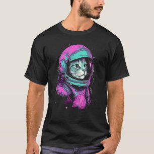 Retro Esthetiek Ruimte Sterrenstelsel Kat Cool R T-shirt