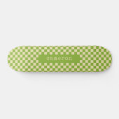 Retro Esthetiek Schaakbord Naam Lime Groen Persoonlijk Skateboard (Horizontaal)