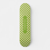 Retro Esthetiek Schaakbord Naam Lime Groen Persoonlijk Skateboard (Voorkant)