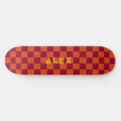 retro esthetisch trendy dambordpatroon persoonlijk skateboard (Horizontaal)