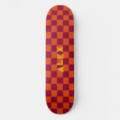 retro esthetisch trendy dambordpatroon persoonlijk skateboard (Voorkant)