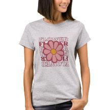 Retro Esthetische Bloemen T-Shirt.