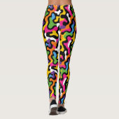 Retro Esthetische Funky Swirls Kleurrijke Patroon Leggings (Achterkant)