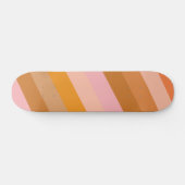 Retro esthetische gestreepte patroon roze roest Si Persoonlijk Skateboard (Horizontaal)