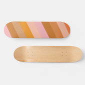 Retro esthetische gestreepte patroon roze roest Si Persoonlijk Skateboard (Horizontaal)