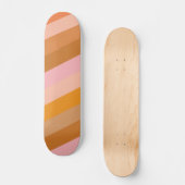 Retro esthetische gestreepte patroon roze roest Si Persoonlijk Skateboard (Voorkant)