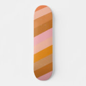 Retro esthetische gestreepte patroon roze roest Si Persoonlijk Skateboard (Voorkant)
