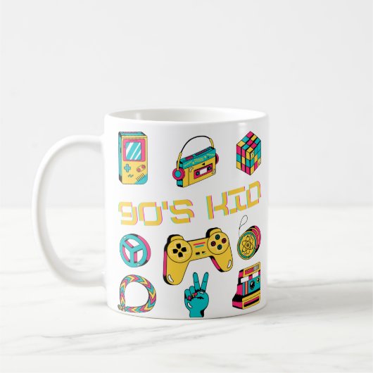 Retro esthetische herinneringen van 90s kind koffiemok (Links)