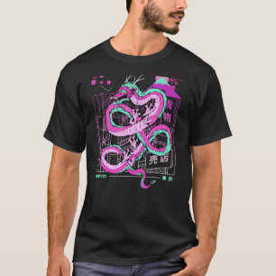 Retro esthetische Japanse draak Tokyo Ukiyo Art VI T-shirt