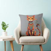 Retro esthetische kattenliefhebber huisdecoratie kussen (Stoel)