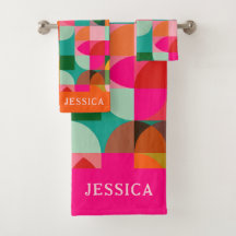 Retro esthetische kleurrijke geometrische patroonn