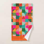 Retro esthetische kleurrijke geometrische patroonn bad handdoek (Handdoek)
