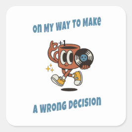Retro Esthetische Koffie Sticker – Grappige Beslis